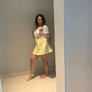 LUCCA Couture Yellow High Waist Skater Skirt‎ Small